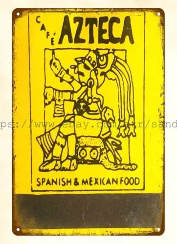 1970s кафе Azteca испанский мексиканский ресторан Чикаго металлический оловянный