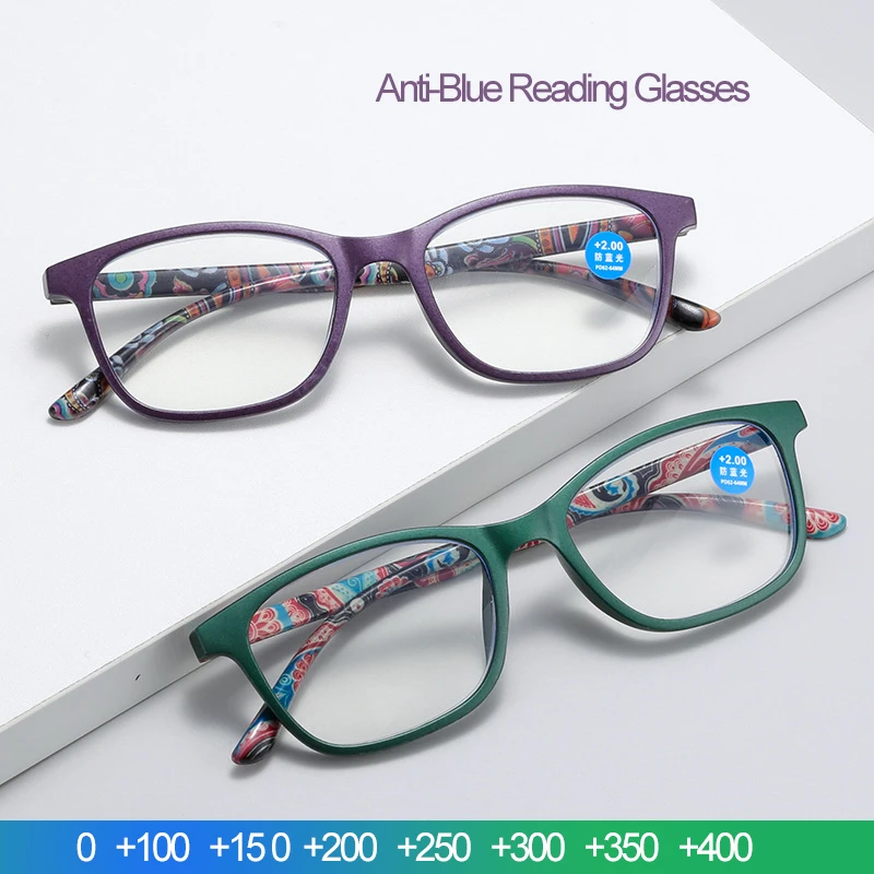 

Fashion Women's Reading Glasses Flower Print Magnifying Presbyopic Eyeglasses Men +1.0~+4.0 Readers For Sight with Diopter