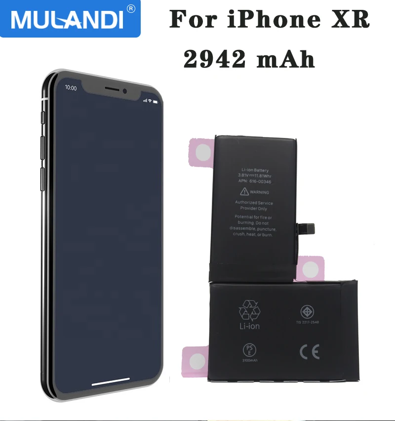 

MULANDI 2942 mAh Real Capacity Battery For iPhone XR IPXR Original High Capacity Bateria Rechargeable Phone Bateria