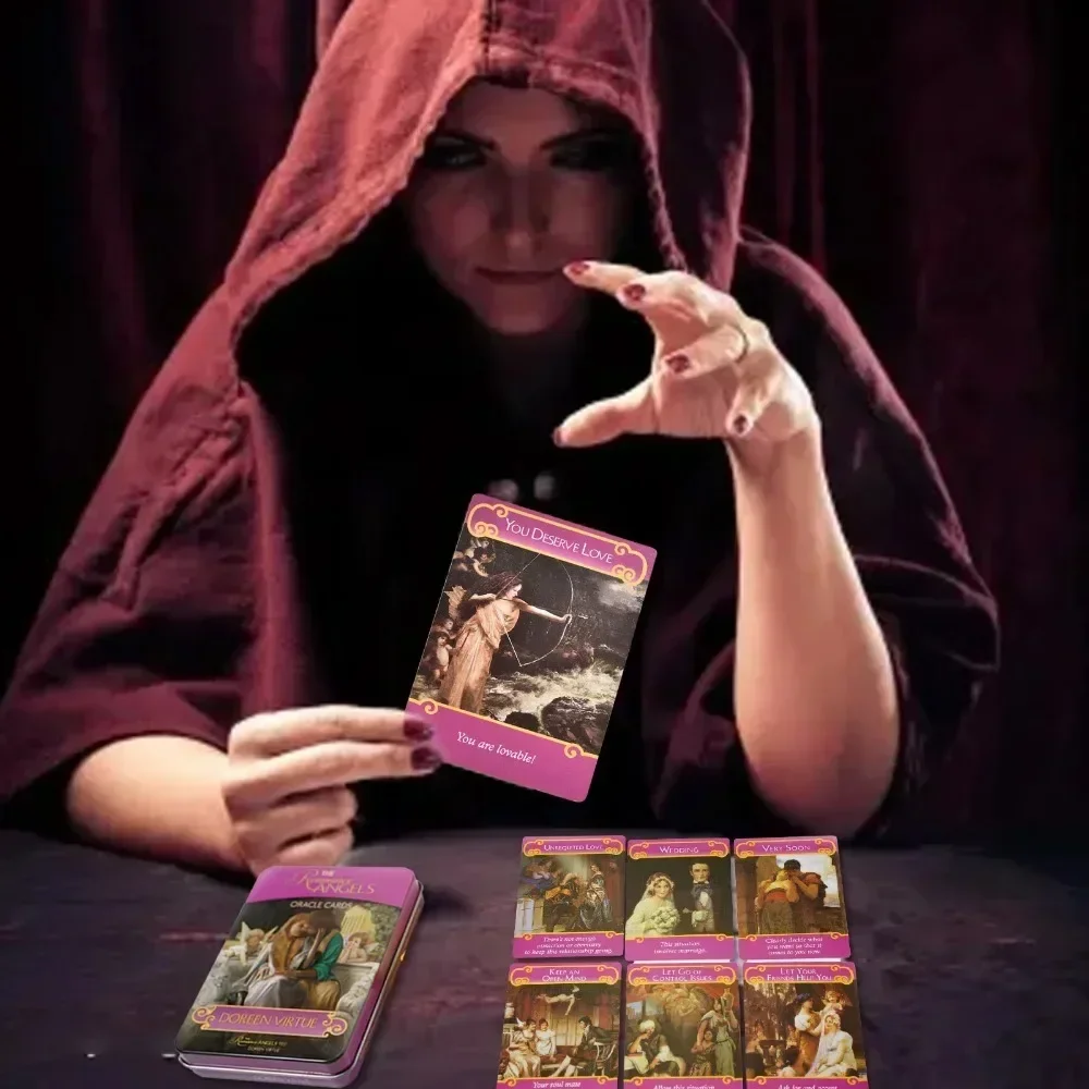 Asmodee Romantic Angels Карточная игра Таро для чтения с позолоченными карточками