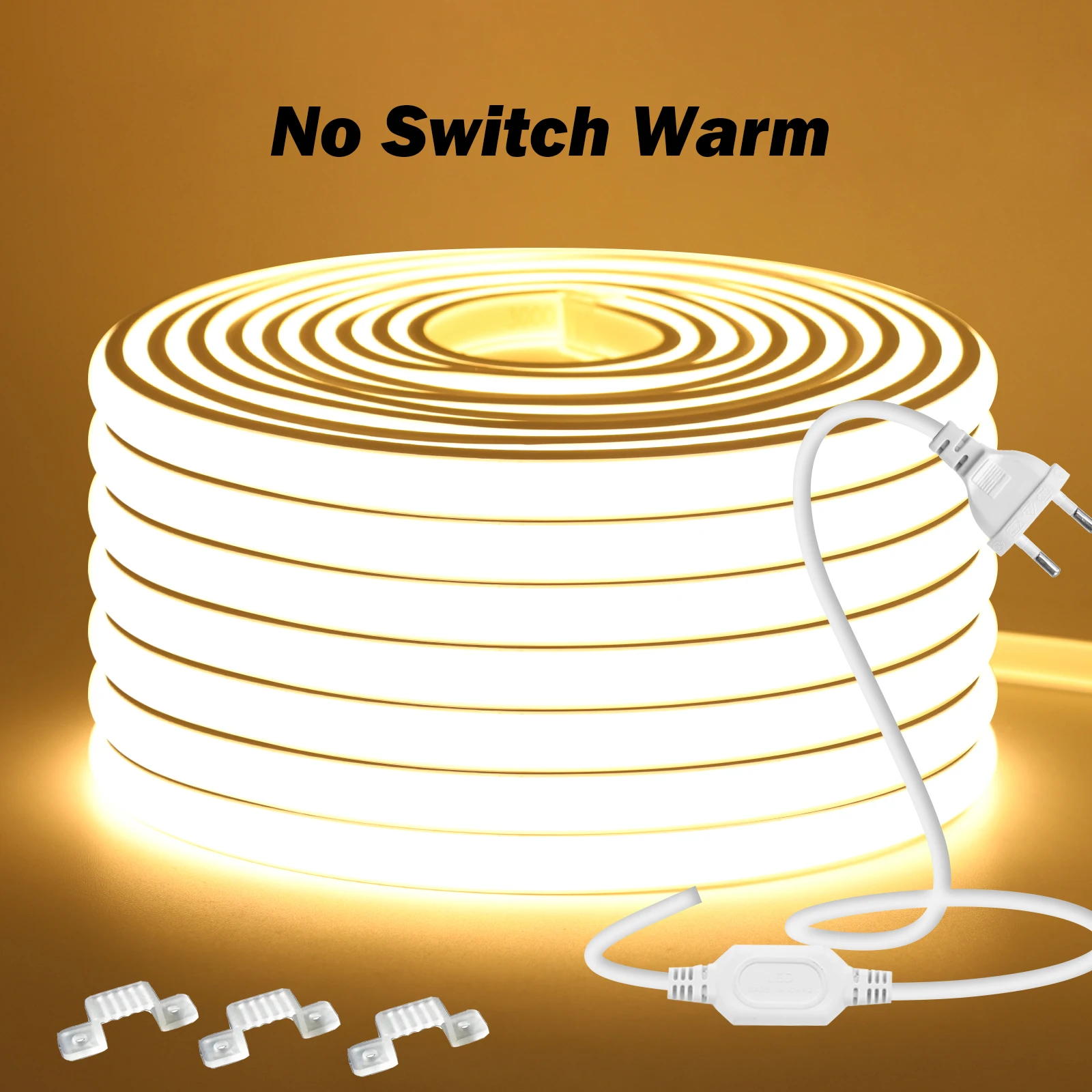 

220 В COB Неоновая светодиодная лента Водонепроницаемая с диммером/вилкой переключателя 288 светодиодов/м Гибкая неоновая лента высокой плотности Линейное освещение 1-50 м