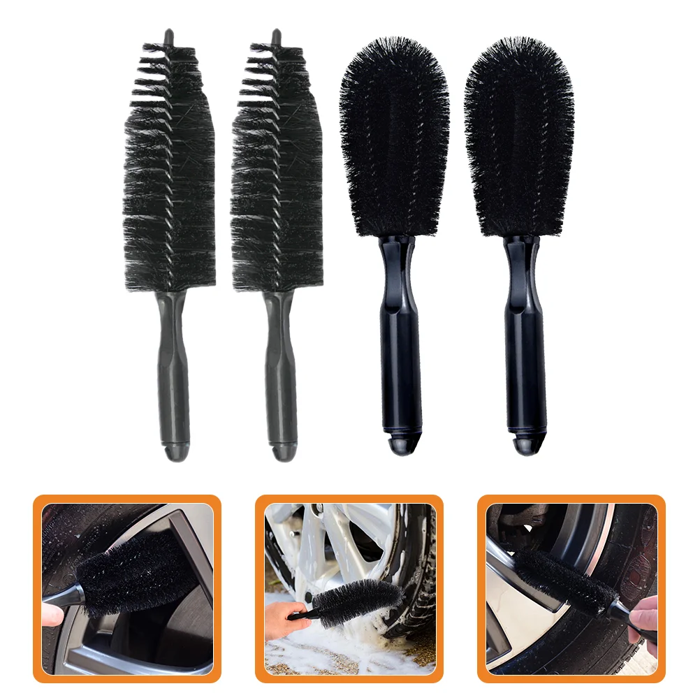 

4pcs Car Wheel Cleaner Brush Car Tire Cleaning Brush Tire Rim Detail Brushes