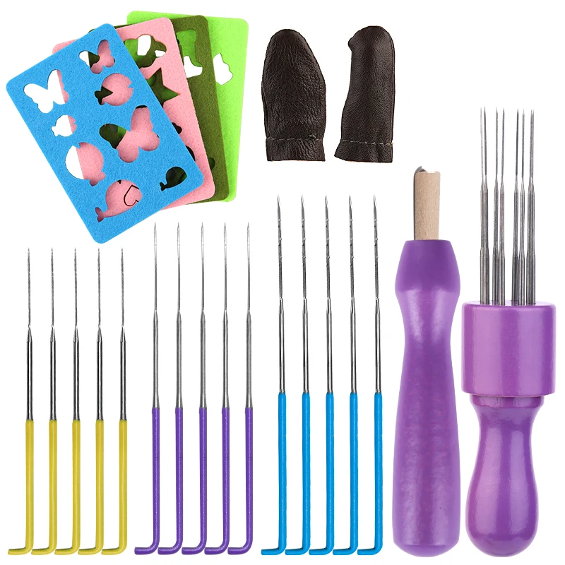 

MIUSIE Wool Felting Needles Starter Tools With Wool Felt Mold Handle Felting Tool With Needle For DIY Wool Felting Craftwork