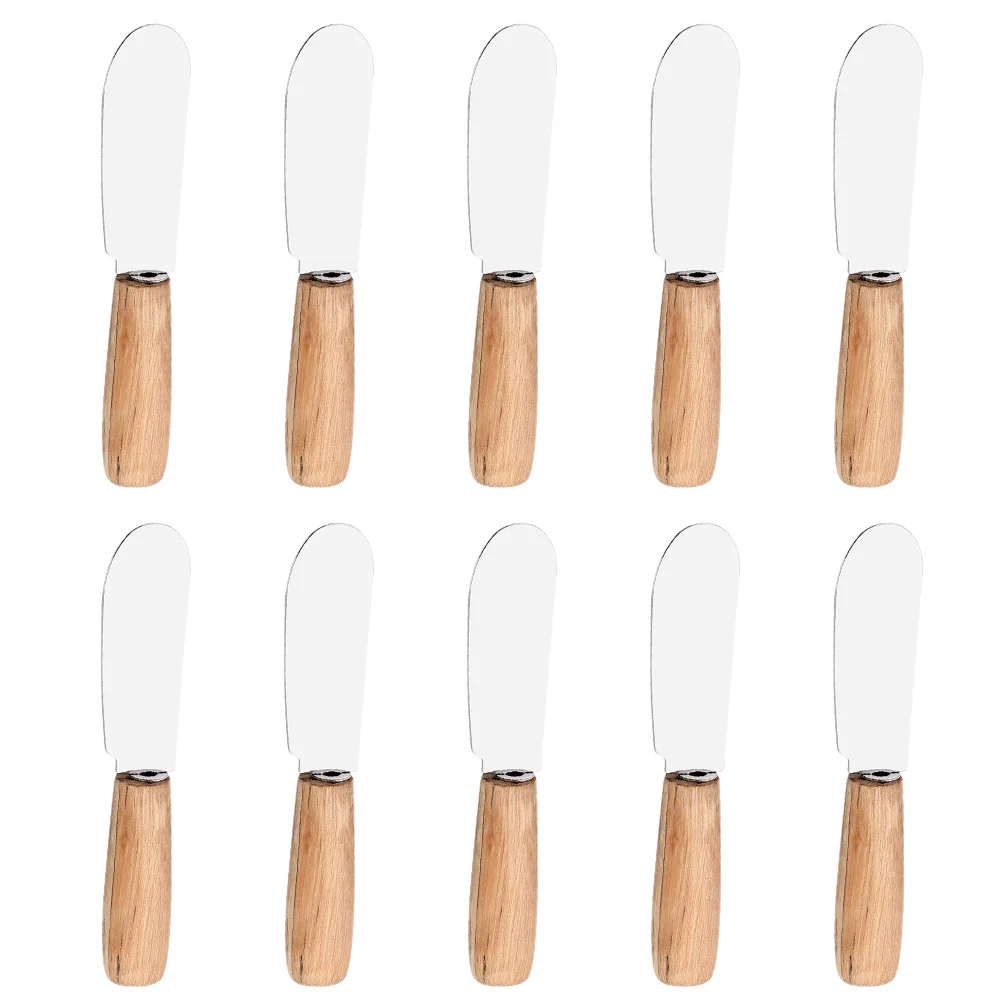 

10 Stainless Steel Butter Set Premium Butter Spreader with Handle for Sandwiches Butter Cheese ( Assorted Color ) Cake tools