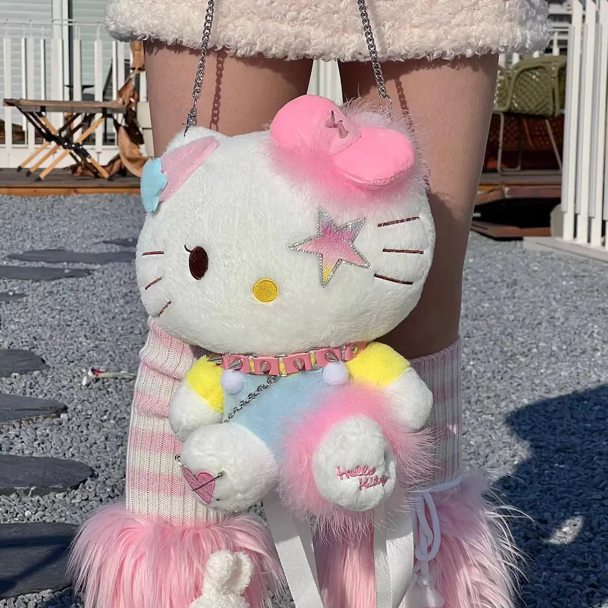Sanrio Y2k Hello Kitty плюшевый рюкзак Kawaii субкультура сумка через плечо мягкая плюшевая