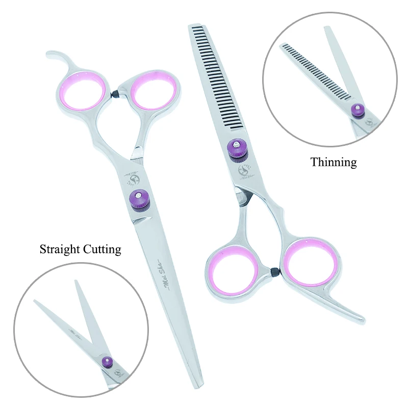 Японские Стальные Ножницы для груминга собак ножницы стрижки питомцев изогнутые