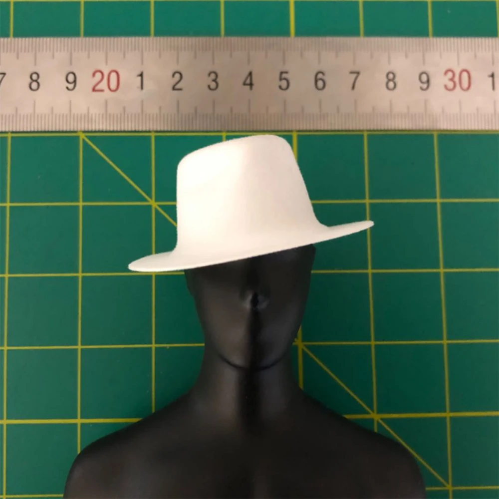 1/6 Scale White Cowboy Hat Casual Hat Top Hat Accessories For 12'' Action Figure Body