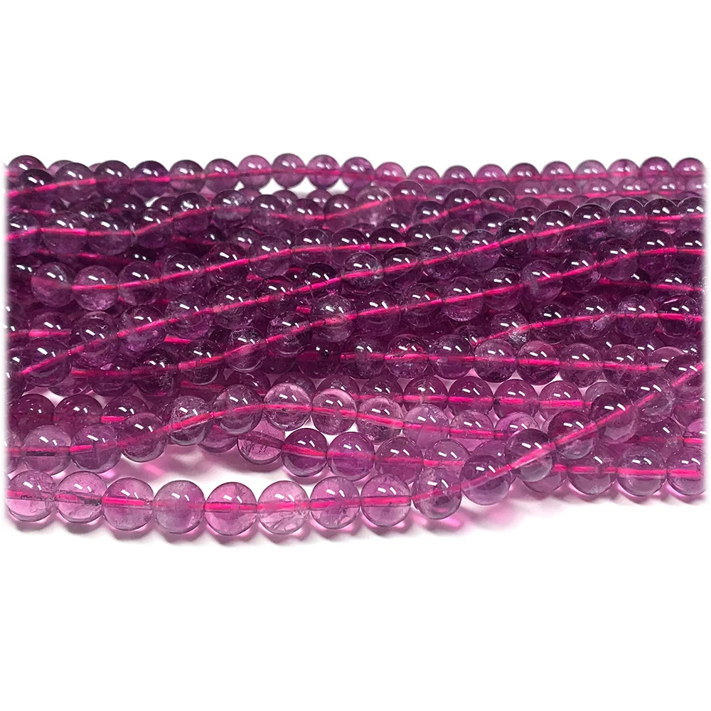 Натуральные фиолетовые розовые флюоритовые круглые бусины Veemake полудрагоценные