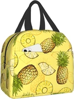 pineapples insulated lunch bag women lunch box for men portable cooler tote bag for work picnic travel bento bag