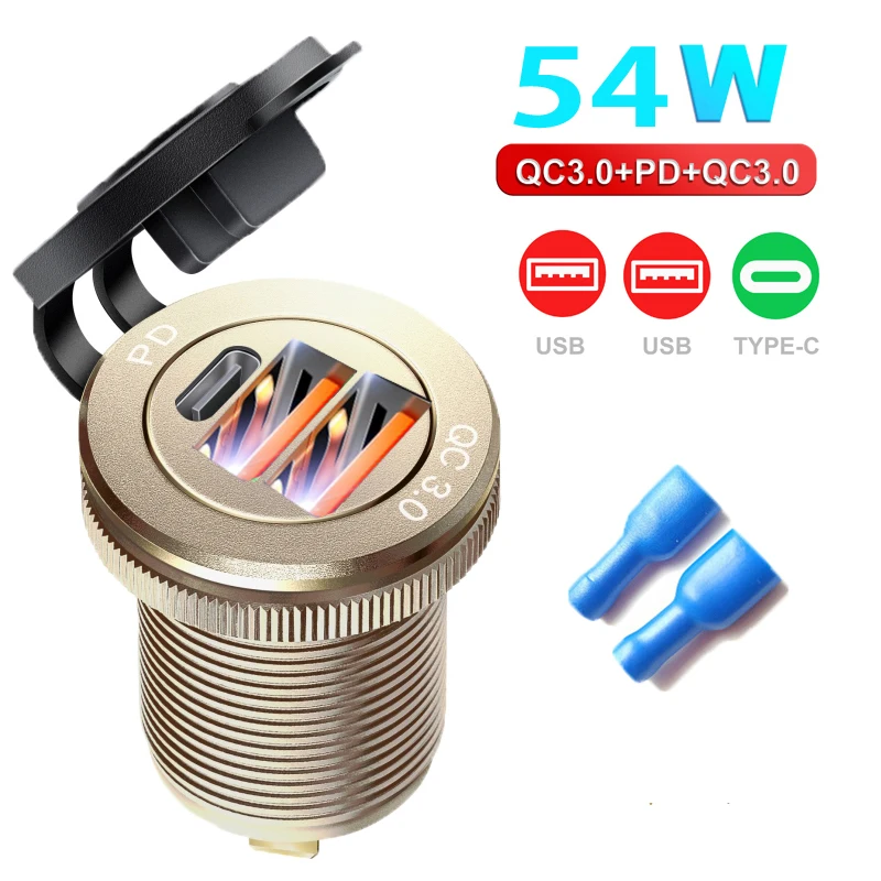 

Автомобильное зарядное устройство USB 12 В, быстрая зарядка, быстрая розетка, алюминиевая встраиваемая USB-разъем QC3.0, 12 В для аксессуаров bmw f30 bmw f10 f20 e39