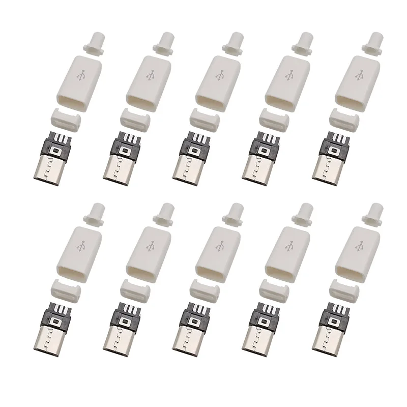 

Micro USB 5Pin разъем для пайки, 10 шт., белый