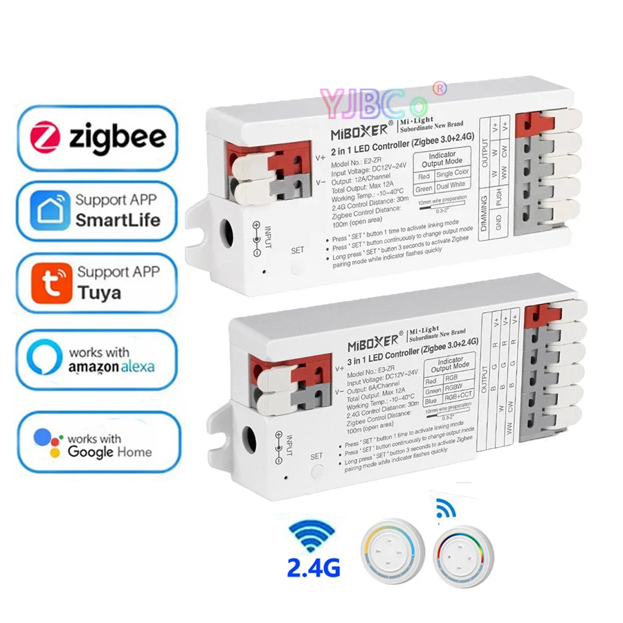 Miboxer Tuya 2/3 в 1 электронный контроллер Zigbee для 12 В 24 постоянного тока