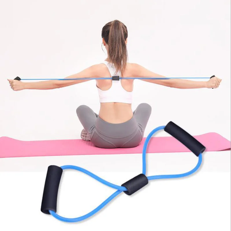 

8 Word Chest Fitness Gum Rubber Latex Resistance Fitness Equipment Stretch Sport Training Elastic Band Slimming Accessories