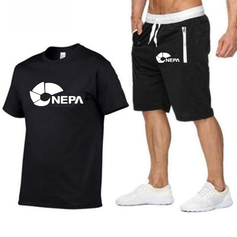 Summer Brand NEPA Tracksuit Set Men T Shirt+Shorts Sets Summer Sportswear Jogging Pants Streetwear Harajuku Tops Tshirt Suit