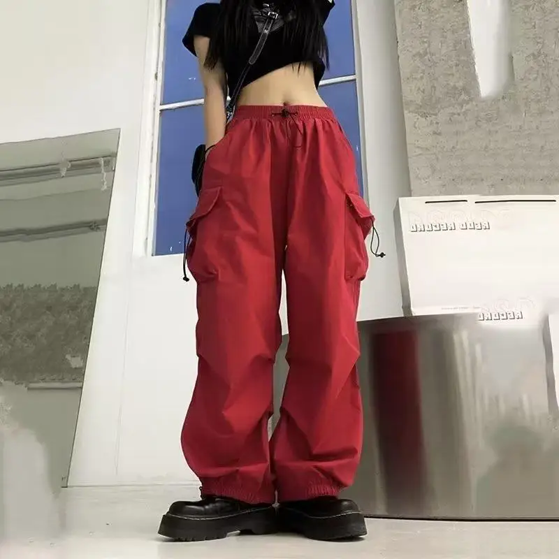 

Retro high street overalls men's straight wide-leg casual pants