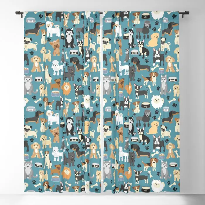 

Затемняющие шторы с милыми щенками и маленькими собаками, оконные занавески с 3D принтом для спальни, гостиной, декоративные оконные принадл...