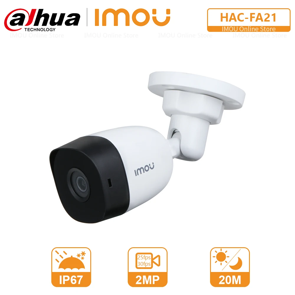 Dahua Imou HAC-FA21HAC-FA41HDCVI камера Bullet камера ночного видения наружная камера IP67 водонепроницаемый видеорегистратор меню OSD