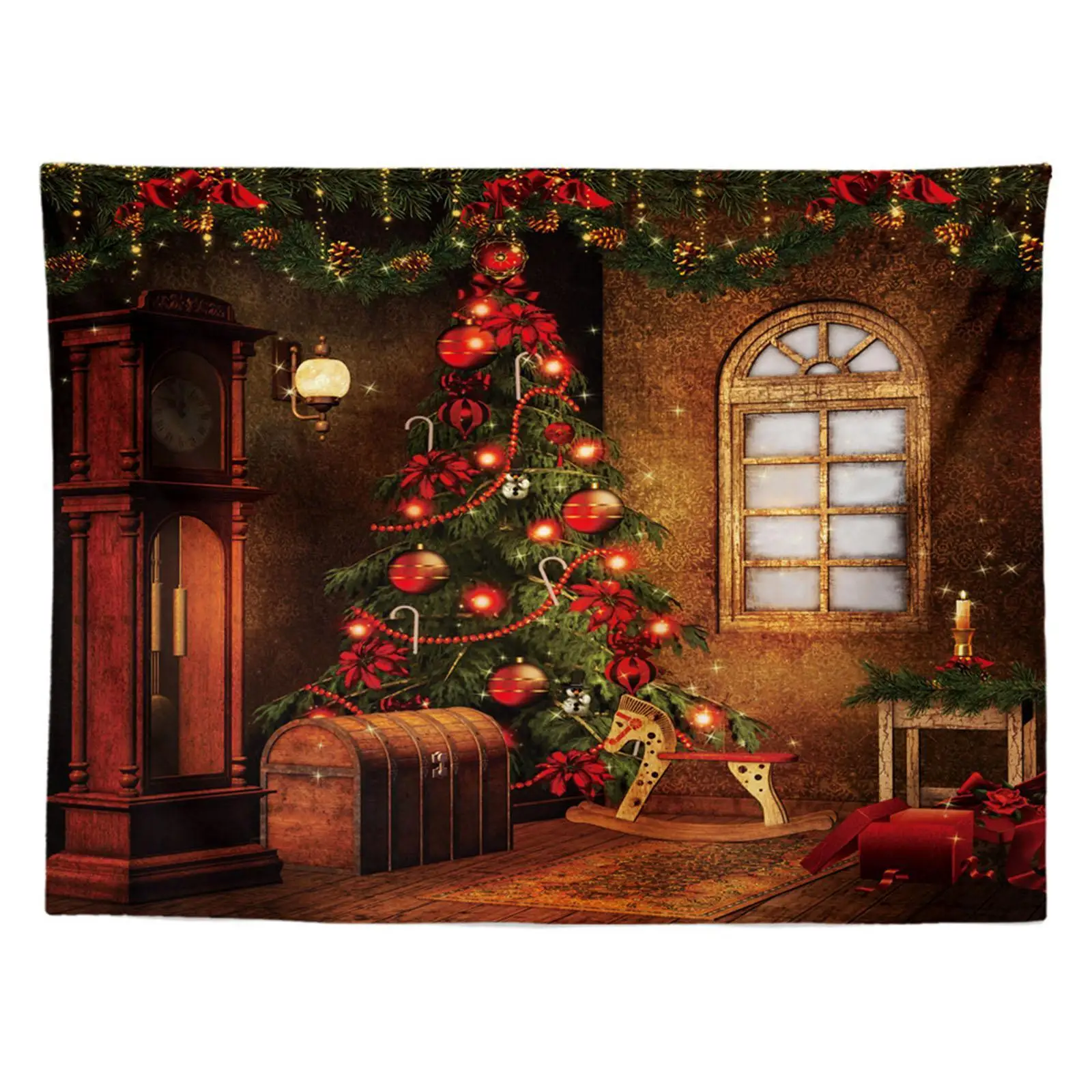

Christmas Tree Tapestry New Year Decoration Wall Hanging Xmas Room Tapestry Carpet Cloth Decoration Wall Background L9i8