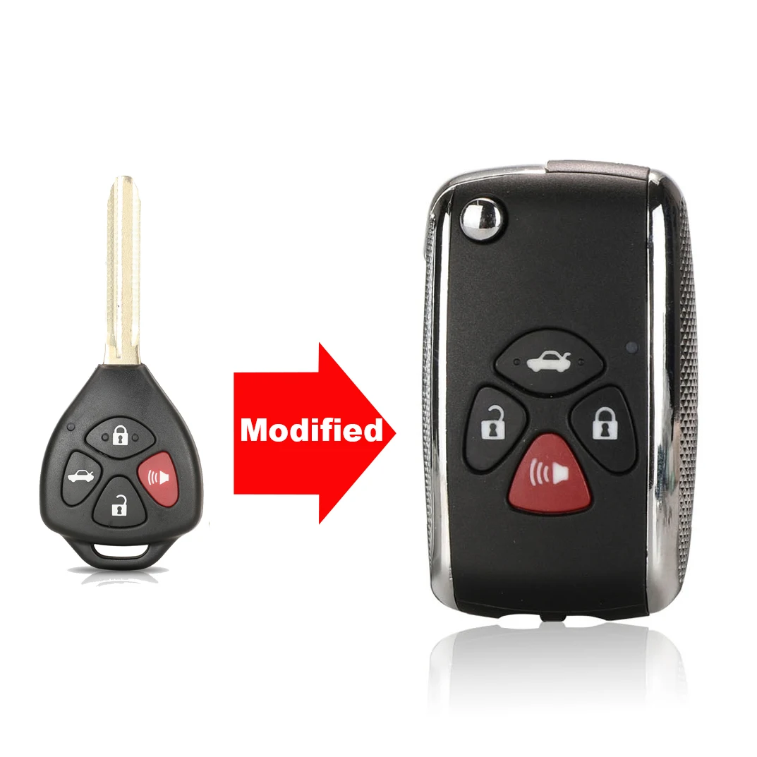 

Jingyuqin 2/3/4 кнопки модифицированный флип-пульт дистанционного управления автомобильный брелок чехол для Toyota Corolla RAV4 Camry Avlon