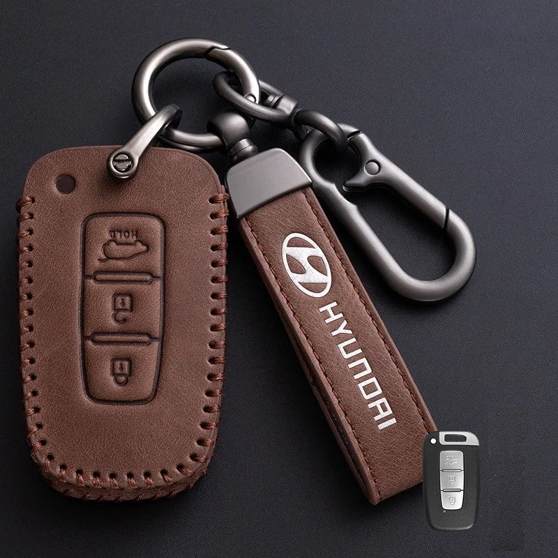 Кожаный чехол для автомобильного ключа аксессуары Hyundai Solaris HB20 Veloster SR IX35 Accent Elantra