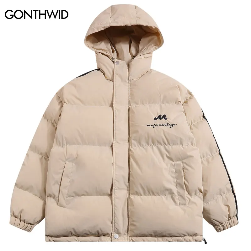 

Мужская зимняя куртка с капюшоном, парки с подкладкой в стиле Харадзюку, однотонная Толстая теплая парка с пузырьками, пальто, уличная одежда 2023, парки-пуховики в стиле хип-хоп