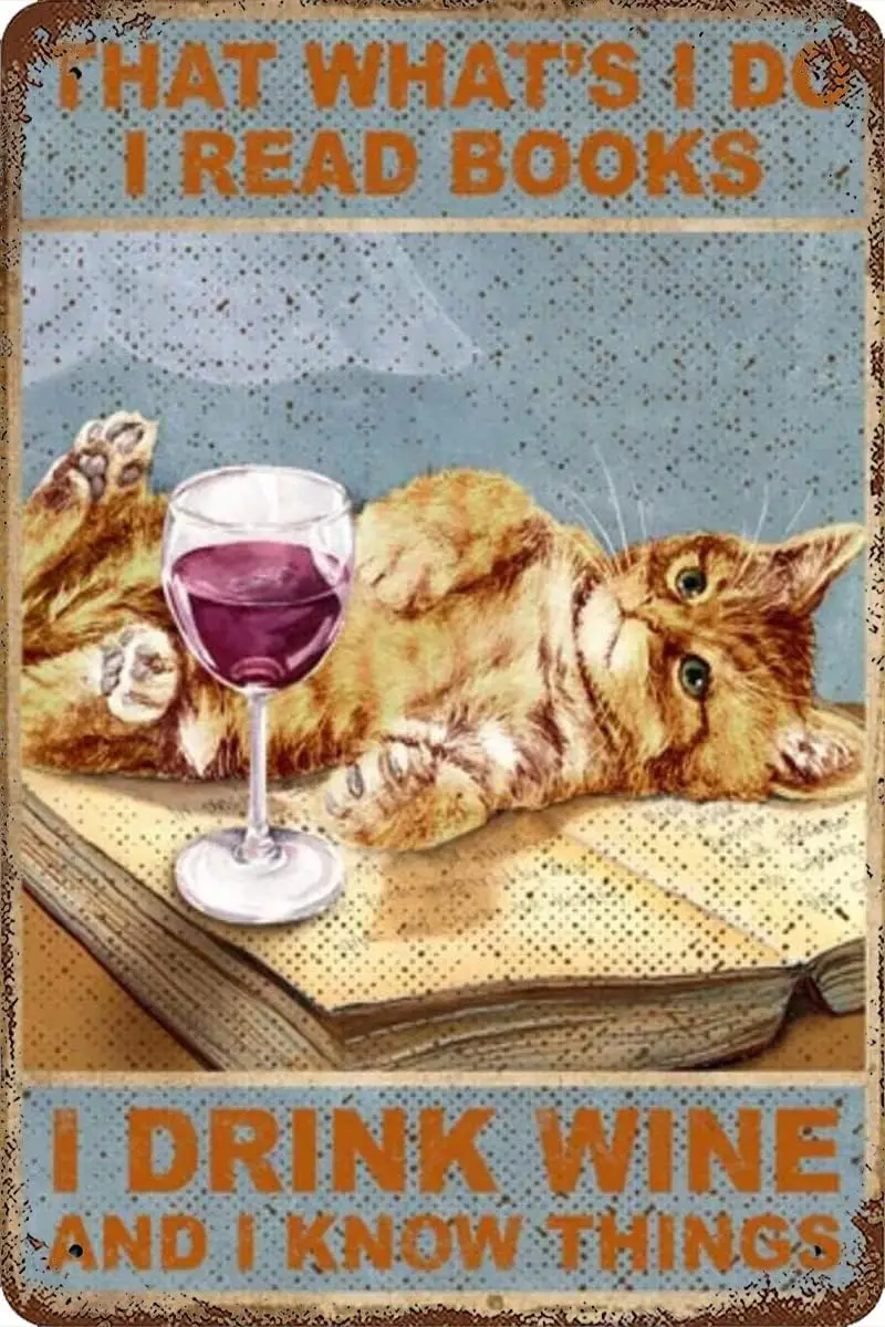 1p Thats What I Do Read Book Drink Wine Металлическая жестяная вывеска Ретро-знак Винтажная