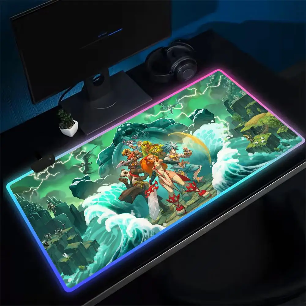 Фото Коврик для мыши DOFUS, игровой коврик для мыши в стиле аниме, светодиодные настольные коврики с подсветкой, резиновые настольные коврики XXL RGB №2