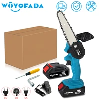 6 inch portable electric chain saw with battery pruning chainsaw cordless garden logging saw woodworking cutter power tools