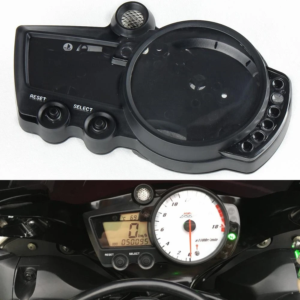 

For Yamaha YZF R1 2002 2003 R6 2003 2004 2005 R6S 2008 2009 Speedometer Instrument Case Gauge Odometer Tachometer Housing Cover