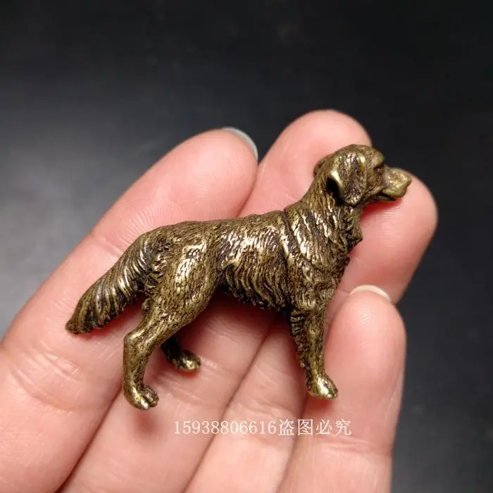 

Antiques miscellaneous collection old yellow solid dog zodiac dog old objects Copper