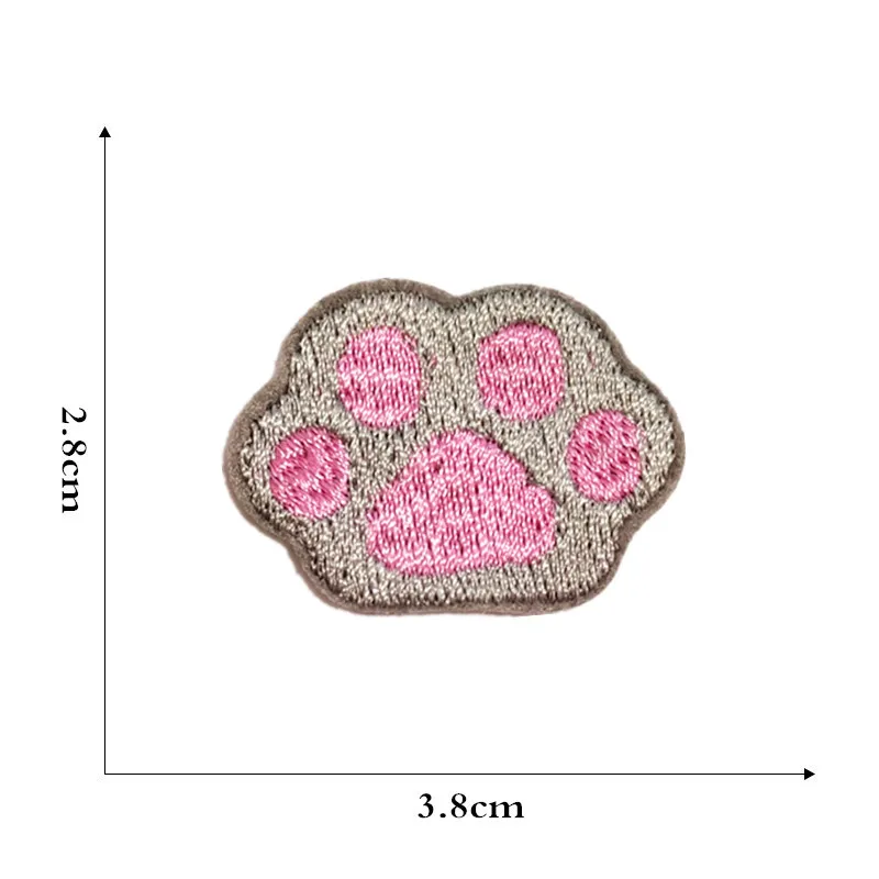 10pcs Cute Cat Paw Embroidery Patches Iron on Sew Patch Cloth Badges for Clothing Jeans T-shirt Sewing Decoration Accessories - купить по
