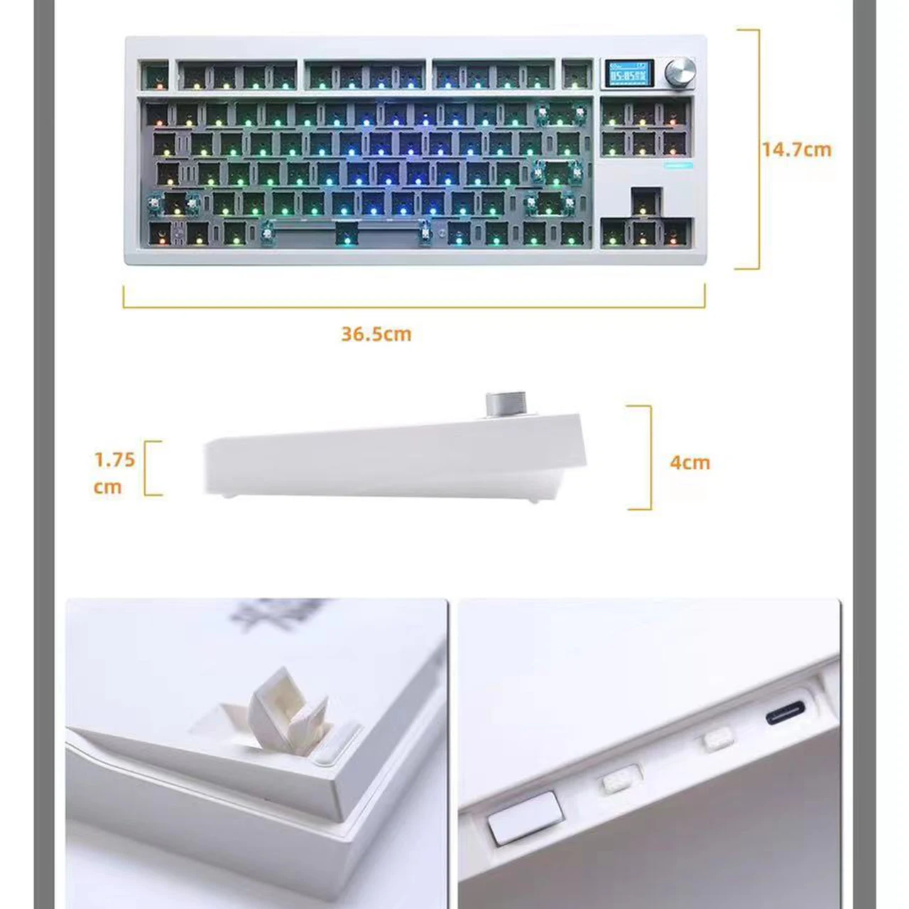 ZUOYA Gmk87 Прокладка Bluetooth 5.1/2.4G/Type-C Комплект проводной механической клавиатуры с