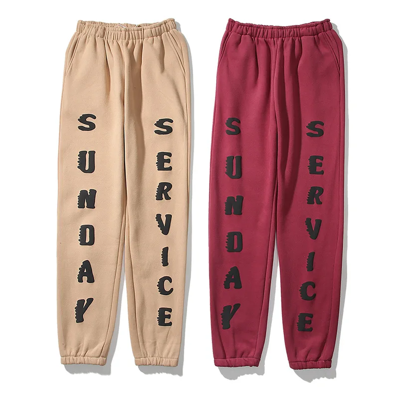 

2022 Sunday Service Fleece Sweatpants Men Women Streetwear Kanye West Drawstring Joggers Sweat Pants Fashion Trousers Pants