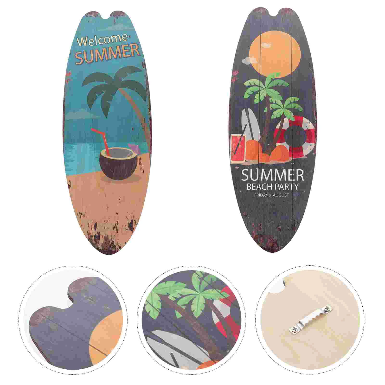 

Surfboard Wooden Sign Bathroom Signs Wall Decor Decoration Summer Beach Door Themed