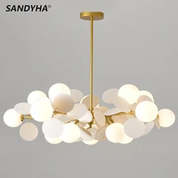 sandyha modern luxury nordic chandeliers glass ball childrens room living dining room colorful home decor hanging lightings
