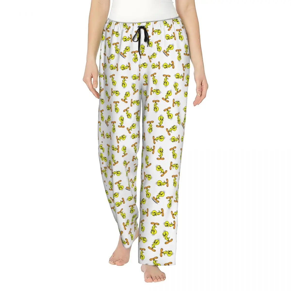 Персонализированные пижамные штаны с желтой птицей из мультфильма одежда для