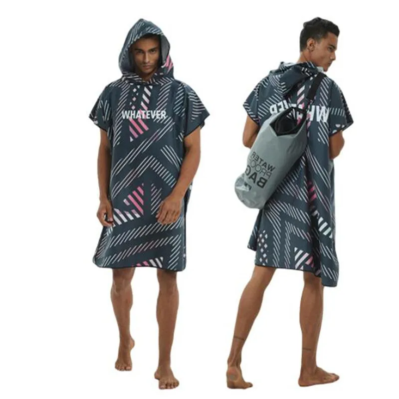

Microfiber Large Beach Towel Wetsuit Changing Robe Swimming Dry Robe Hooded Bath Towels Surf Men Women Poncho Quick Dry Bathrobe