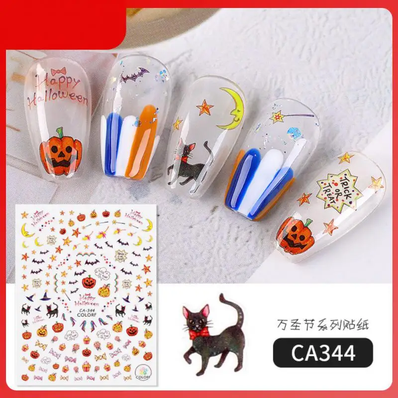 

Набор водных наклеек для ногтевого дизайна на Хэллоуин New3D, аниме, череп, кость, наклейки, Гель-лак, слайдер, аксессуары, украшения для ногтей