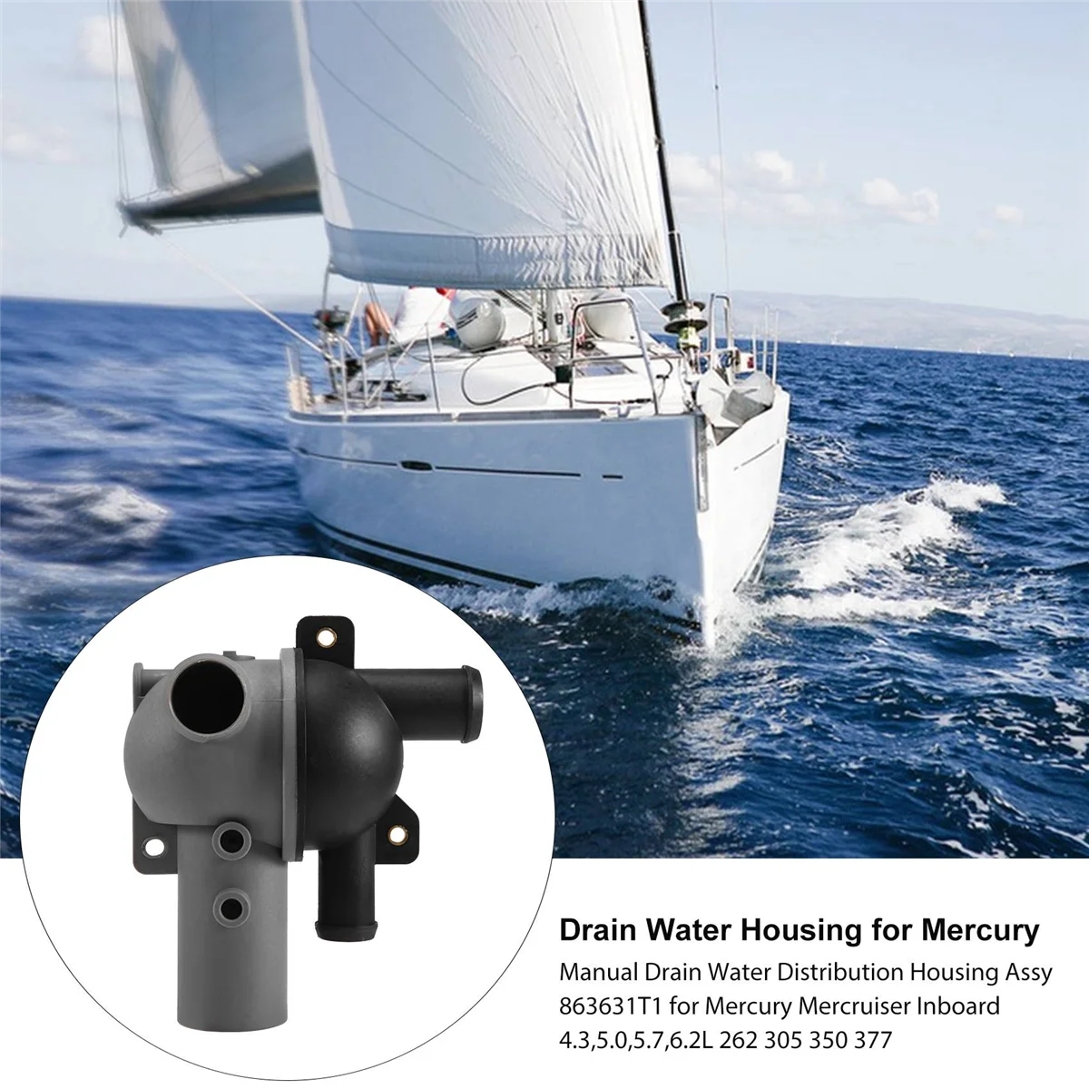 Корпус распределения дренажной воды в сборе 863631T1 для Mercury Mercruiser Inboard 4 3 5 0 7 6.2L 262 305