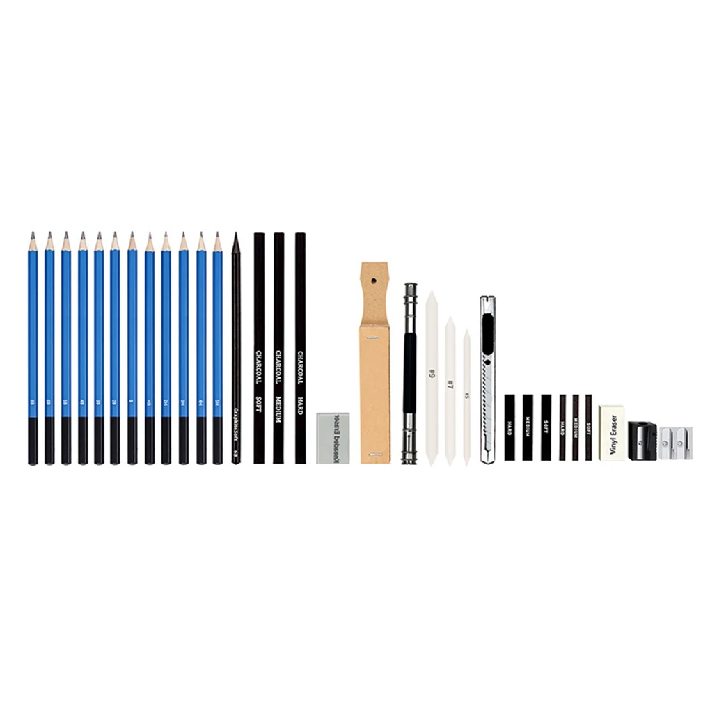 

32pcs set Sketch Pencil Set Wooden Art Drawing Kit Portable Painting Sketching Writing Supplies
