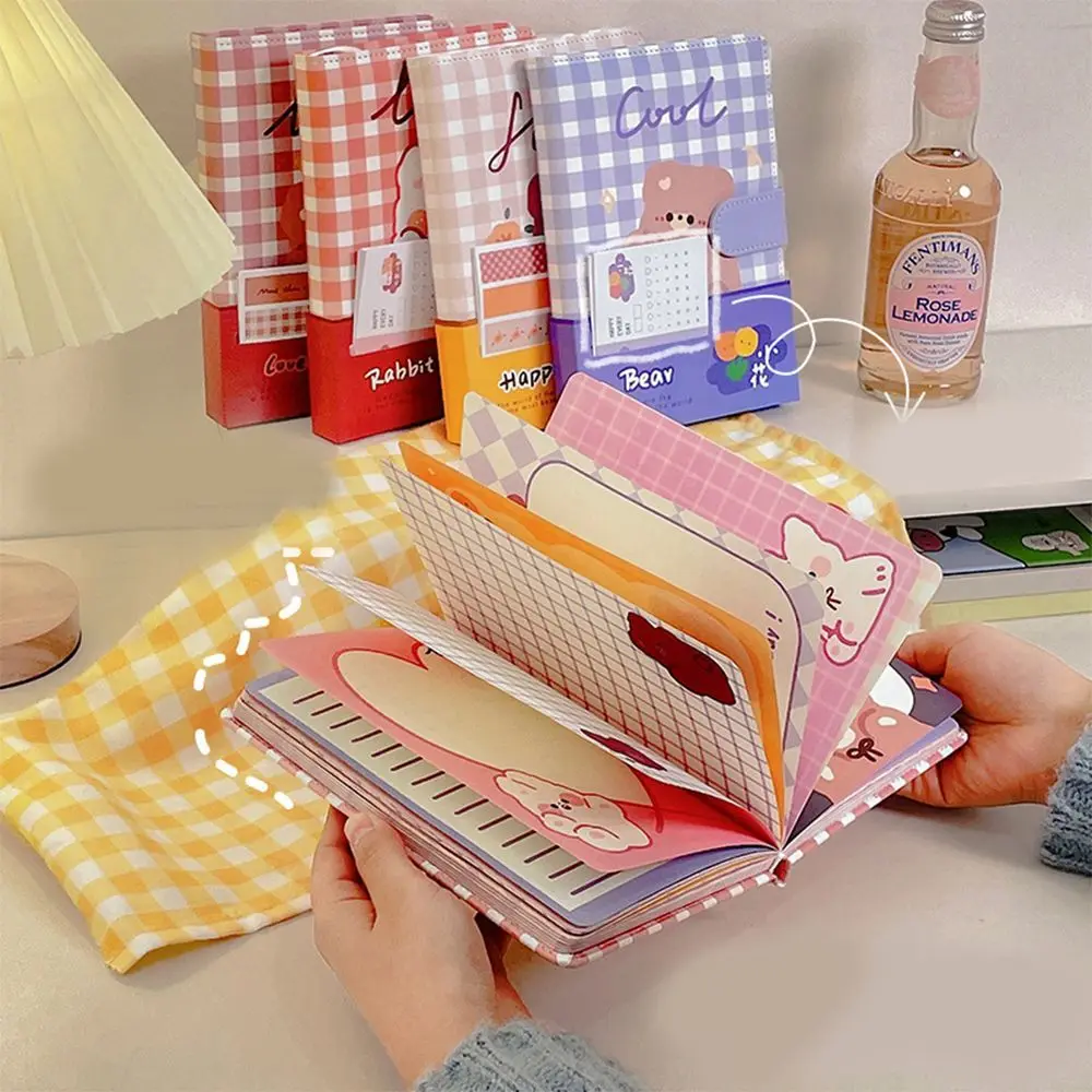 

pages School Stationery Supply Girl heart With Magnetic Buckle Recording book Student Notebook DIY Scrapbook Handbook