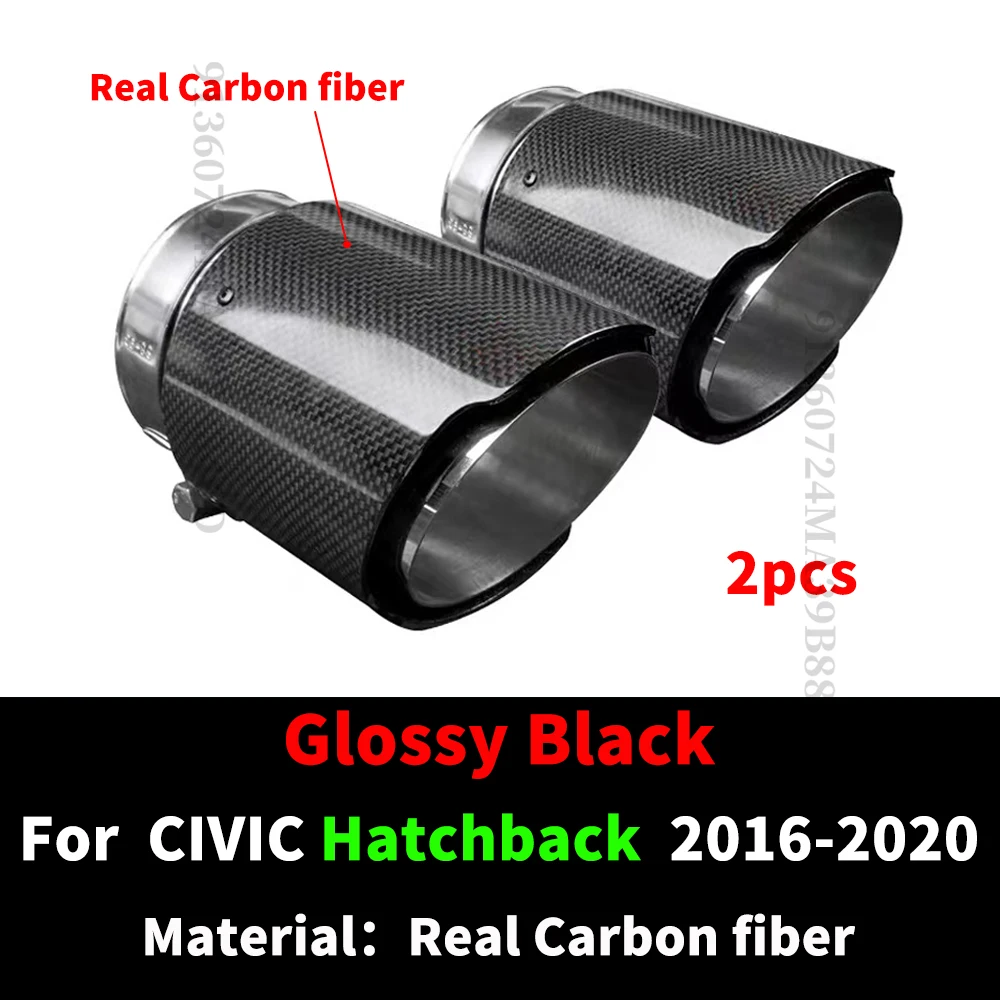

Наконечник выхлопной трубы из углеродного волокна для Honda CIVIC FK7 FK4 Hatchback 2016-2020 10-го поколения, комплект хвостового рта, аксессуары для тюнинга