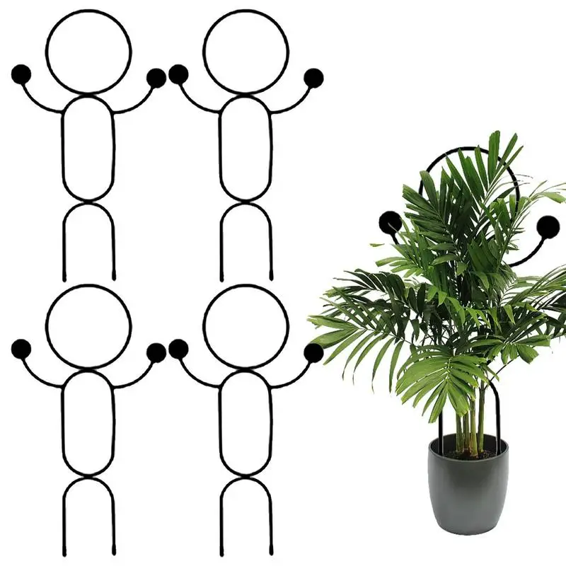 

Indoor Trellis Small Person Shape Indoor Plant Trellis For Potted Plants 4pcs Cute DIY Potted Plant Support Climbing Trellis For