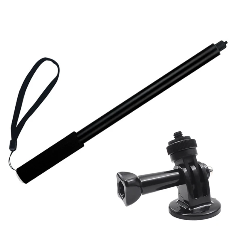 

1 Set 1/4 Screw Adapter Base Tripod Mount Holder & 1 Pcs Invisible Selfie Stick 2M Handle Time Rotation Pole Monopod