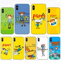hard phone case lovely cartooon girl pippi for iphone se 2020 xs 13 12 mini 11 pro max cover 7 8 plus x xr 10 6s 5s mobile shell