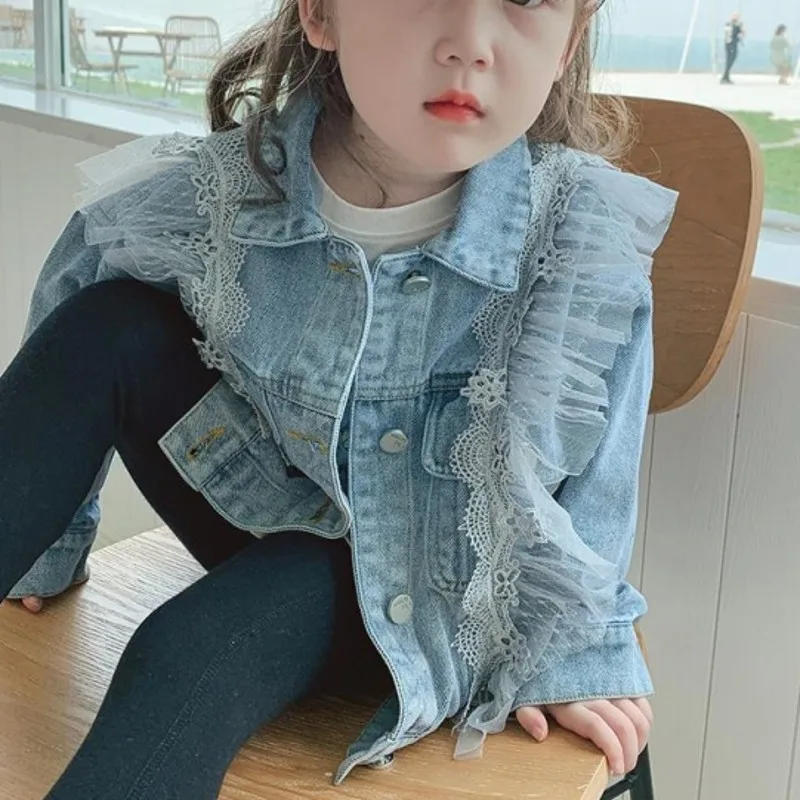

Демисезонная джинсовая куртка для девочек, корейский стиль