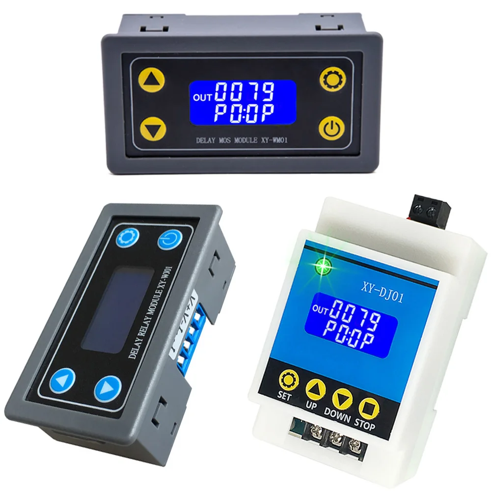

DC 6-30V Time Delay Relay Module Programmable Timer Relay Control Switch Circuit Timing Trigger Cycle with LCD Digital Display