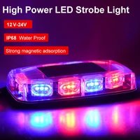 30led car warning light police light strobe flowing lamp emergency lights super bright with magnetic 7 modes backlight 30w