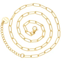 qmhje width 4mm stainless steel necklace bracelet anklet chain vacuum plating geometric women men choker link jewelry accessory