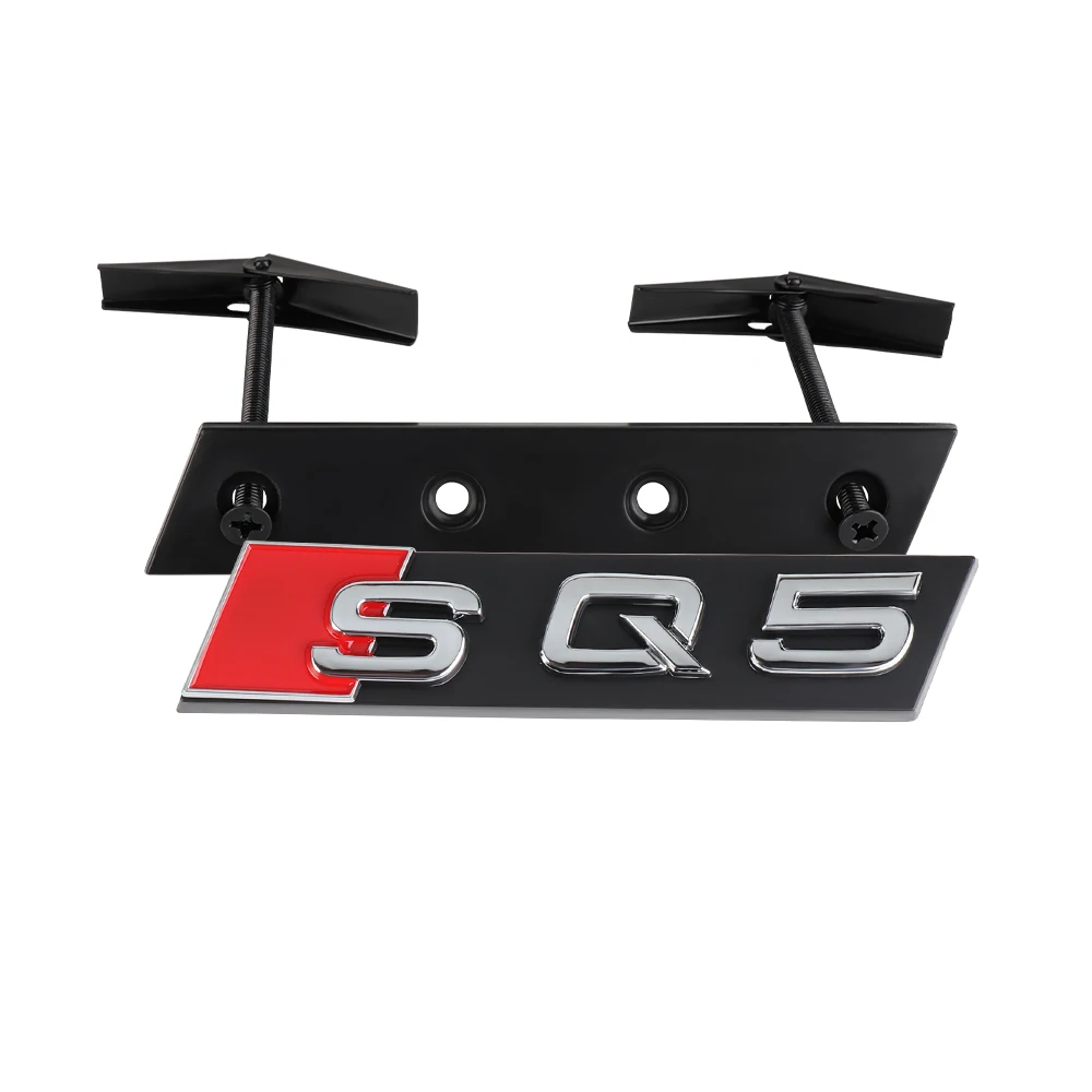

3D ABS хром черный логотип гриль значок автомобиля передняя решетка эмблема декоративные аксессуары для Audi RSQ3 RSQ4 RSQ5 RSQ6 SQ3 SQ4 SQ5 SQ6 SQ7